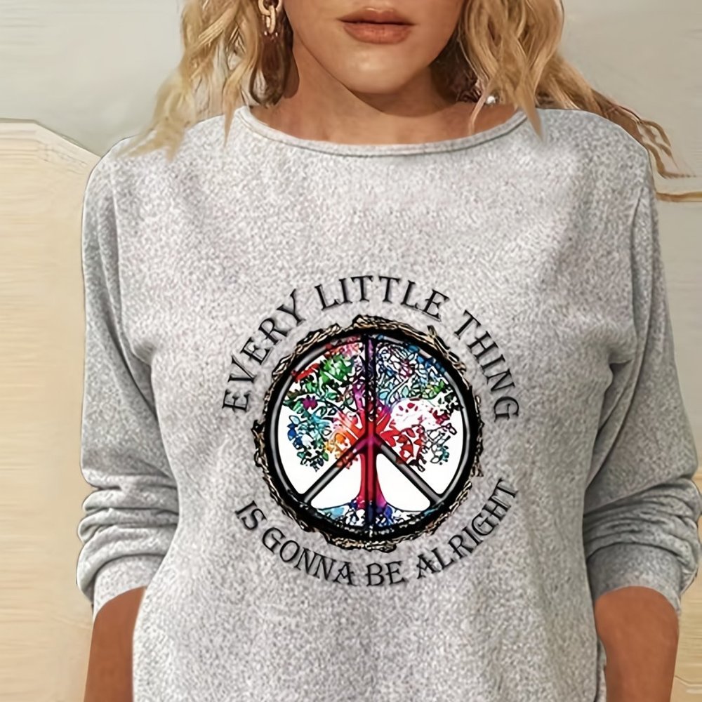 Long‎ Sleeved Knit Top "Every Little Thing is Going to be Alright"